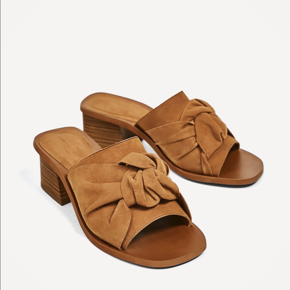 Zara suede knotted mules